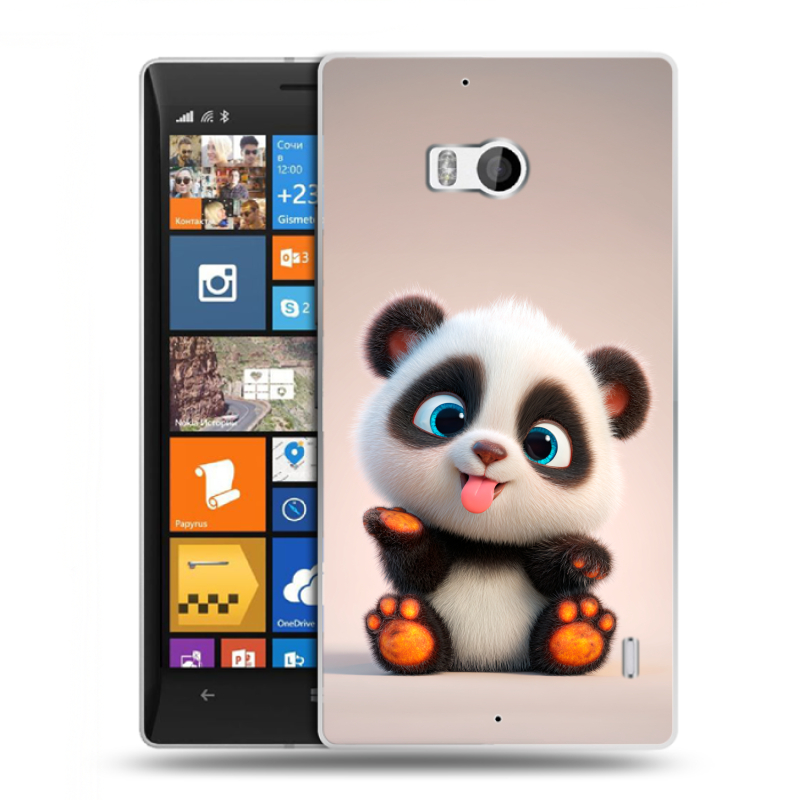 Пластиковый чехол на Nokia Lumia 930 с принтом милая панда Пластиковый чехол на Nokia Lumia 930 с принтом милая панда