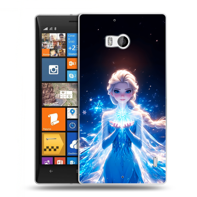 Силиконовый чехол на Nokia Lumia 930 с принтом Холодное сердце Frozen Силиконовый чехол на Nokia Lumia 930 с принтом Холодное сердце Frozen