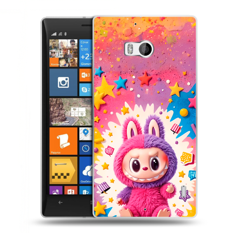 Силиконовый чехол на Nokia Lumia 930 с принтом Labubu Лабубу Силиконовый чехол на Nokia Lumia 930 с принтом Labubu Лабубу