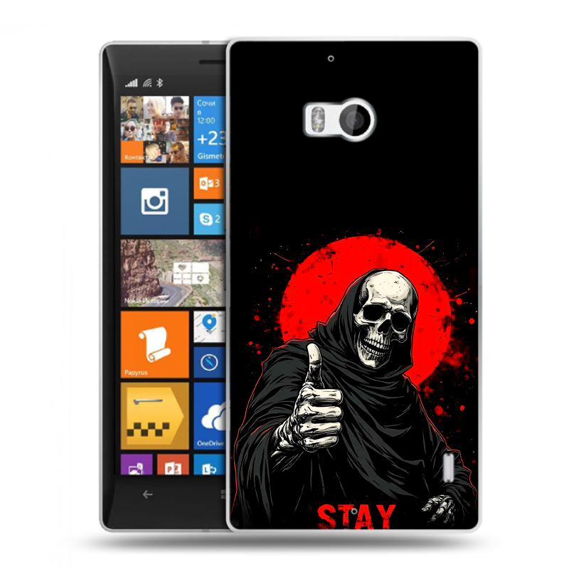 Силиконовый чехол на Nokia Lumia 930 с принтом смешной скелет Силиконовый чехол на Nokia Lumia 930 с принтом смешной скелет