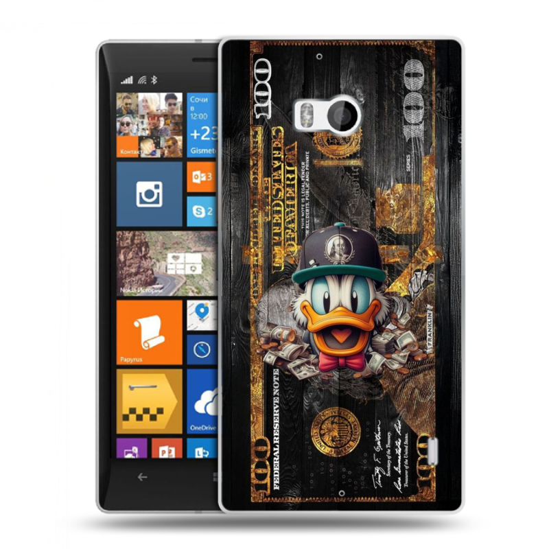 Пластиковый чехол на Nokia Lumia 930 с принтом Дональд Дак Доллар Пластиковый чехол на Nokia Lumia 930 с принтом Дональд Дак Доллар