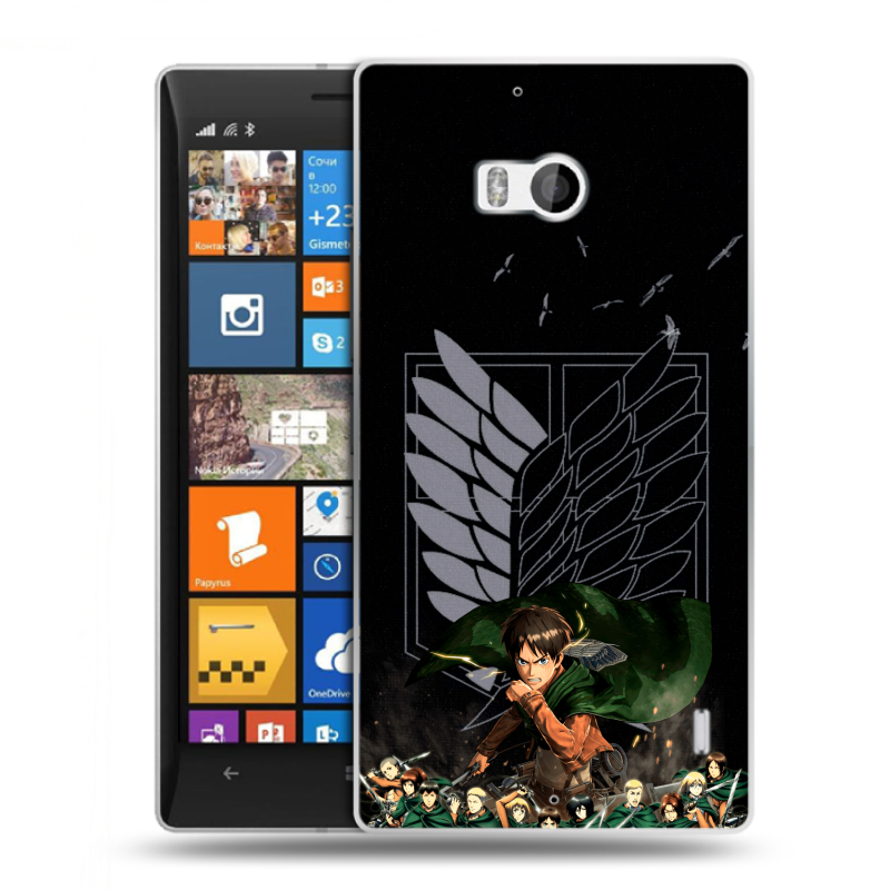 Силиконовый чехол на Nokia Lumia 930 с принтом Атака титанов Силиконовый чехол на Nokia Lumia 930 с принтом Атака титанов