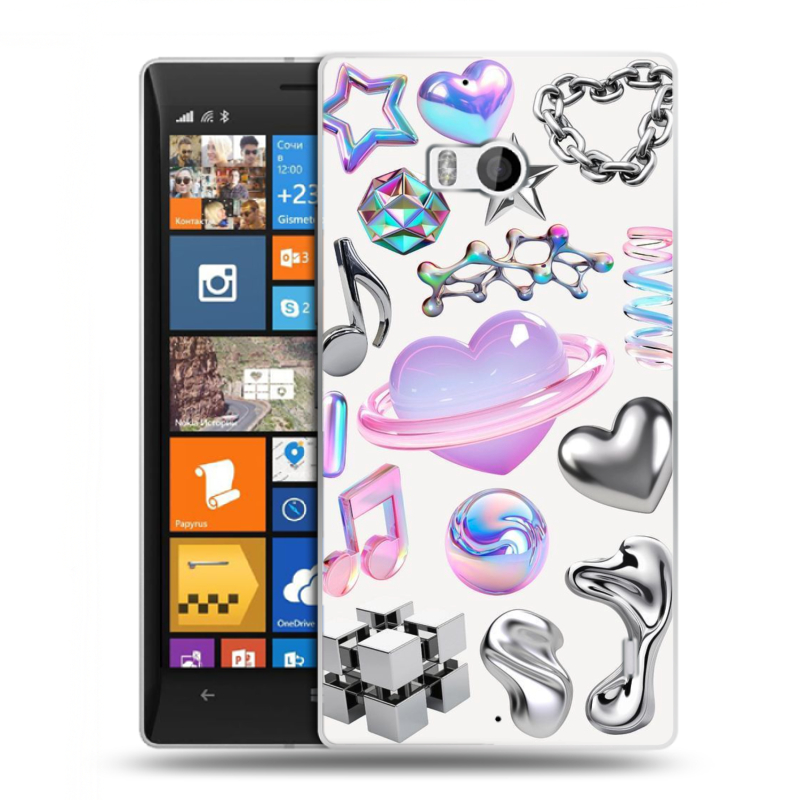 Силиконовый чехол на Nokia Lumia 930 с принтом Y2K Силиконовый чехол на Nokia Lumia 930 с принтом Y2K