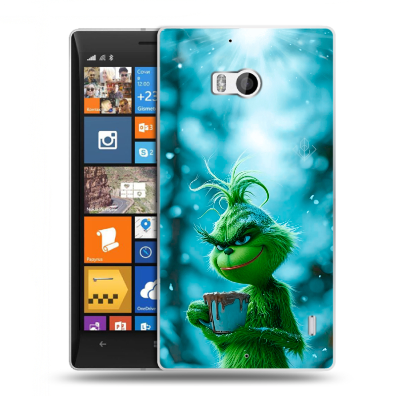 Силиконовый чехол на Nokia Lumia 930 с принтом Новый год гринч Силиконовый чехол на Nokia Lumia 930 с принтом Новый год гринч