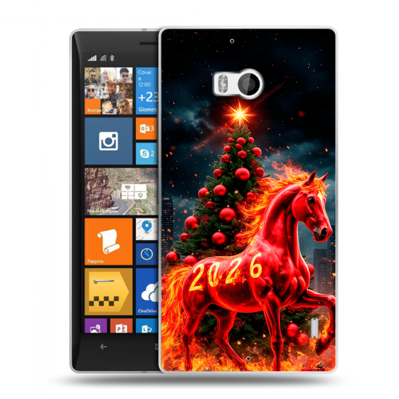 Силиконовый чехол на Nokia Lumia 930 с принтом Новый год Силиконовый чехол на Nokia Lumia 930 с принтом Новый год