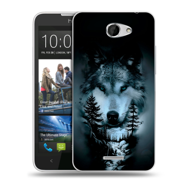 Пластиковый чехол на HTC Desire 516 с принтом Лесной волк