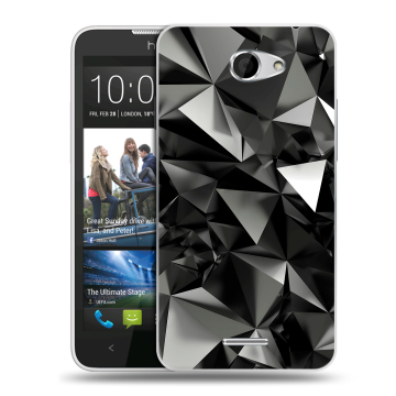 Пластиковый чехол на HTC Desire 516 с принтом Черные кристаллы