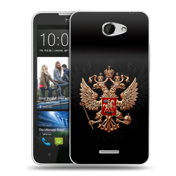 Пластиковый чехол на HTC Desire 516 с принтом Герб России