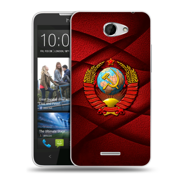 Пластиковый чехол на HTC Desire 516 с принтом Герб СССР