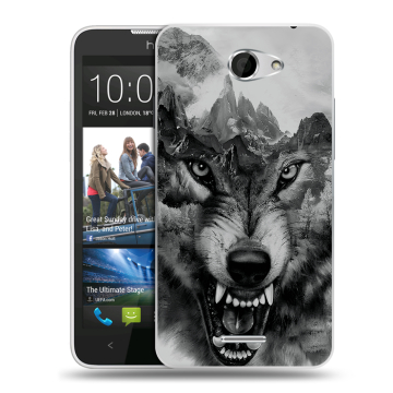 Пластиковый чехол на HTC Desire 516 с принтом Волк
