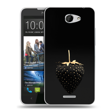Пластиковый чехол на HTC Desire 516 с принтом Черная клубника
