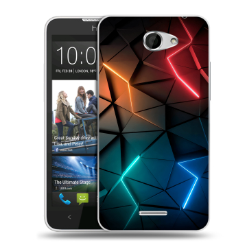 Пластиковый чехол на HTC Desire 516 с принтом Абстракция неон