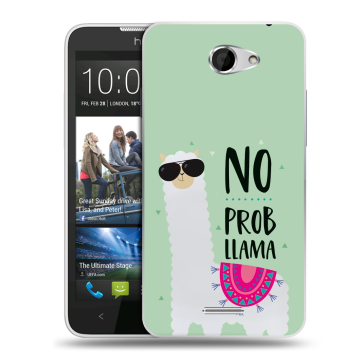 Пластиковый чехол на HTC Desire 516 с принтом Лама
