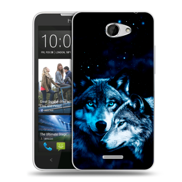 Пластиковый чехол на HTC Desire 516 с принтом Волки
