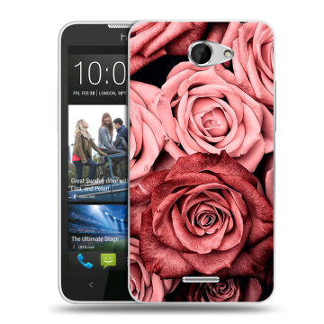Пластиковый чехол на HTC Desire 516 с принтом Цветы розы