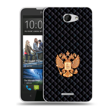 Пластиковый чехол на HTC Desire 516 с принтом Герб России принт