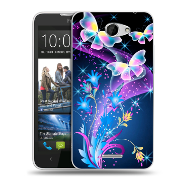 Пластиковый чехол на HTC Desire 516 с принтом Бабочки