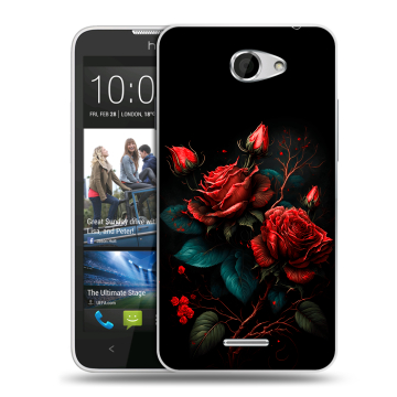 Пластиковый чехол на HTC Desire 516 с принтом Розы красные
