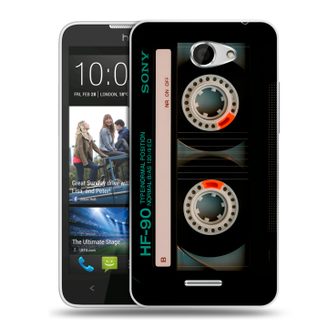 Пластиковый чехол на HTC Desire 516 с принтом Кассета