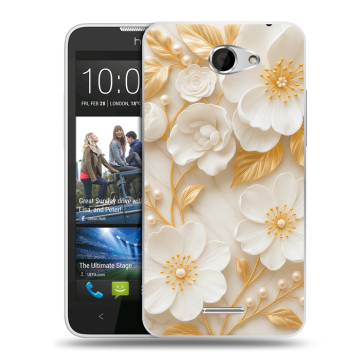 Пластиковый чехол на HTC Desire 516 с принтом Цветы