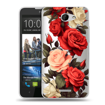 Пластиковый чехол на HTC Desire 516 с принтом Розы