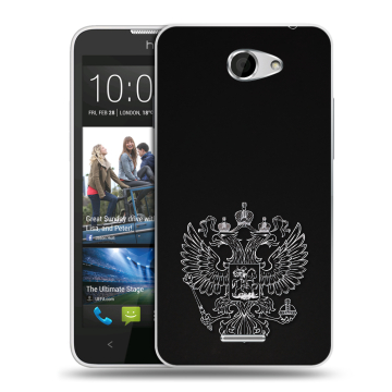 Пластиковый чехол на HTC Desire 516 с принтом Герб России