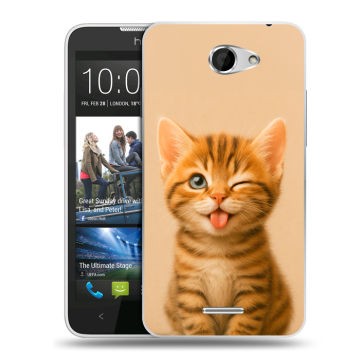 Пластиковый чехол на HTC Desire 516 с принтом котенок