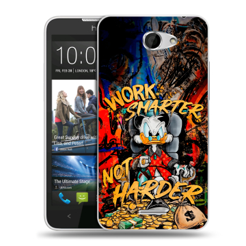 Пластиковый чехол на HTC Desire 516 с принтом Дональд Дак Деньги