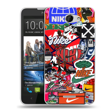 Пластиковый чехол на HTC Desire 516 с принтом Найк Nike яркий