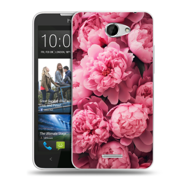 Пластиковый чехол на HTC Desire 516 с принтом цветы пионы