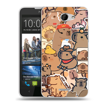 Пластиковый чехол на HTC Desire 516 с принтом капибара