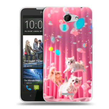 Пластиковый чехол на HTC Desire 516 с принтом милые котики Пластиковый чехол на HTC Desire 516 с принтом милые котики