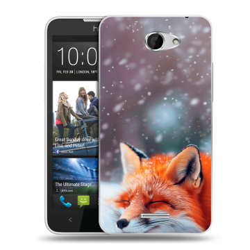 Пластиковый чехол на HTC Desire 516 с принтом лиса