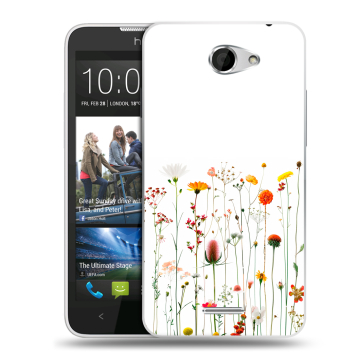 Пластиковый чехол на HTC Desire 516 с принтом цветы
