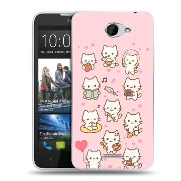 Пластиковый чехол на HTC Desire 516 с принтом Hello Kitty Хелоу Кити