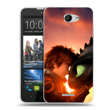 Пластиковый чехол на HTC Desire 516 с принтом Как приручить дракона