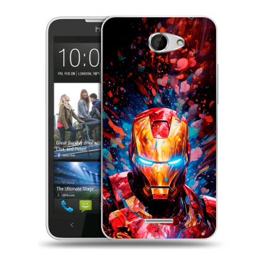 Пластиковый чехол на HTC Desire 516 с принтом Железный человек Ironman