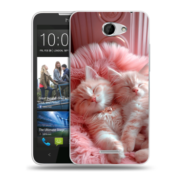 Пластиковый чехол на HTC Desire 516 с принтом котята котики Пластиковый чехол на HTC Desire 516 с принтом котята котики