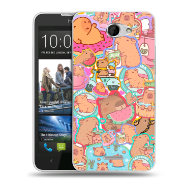 Пластиковый чехол на HTC Desire 516 с принтом капибары