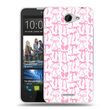 Пластиковый чехол на HTC Desire 516 с принтом Розовые бантики