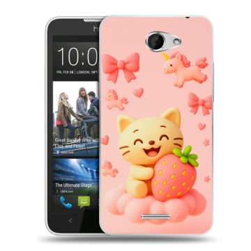 Пластиковый чехол на HTC Desire 516 с принтом для девочек