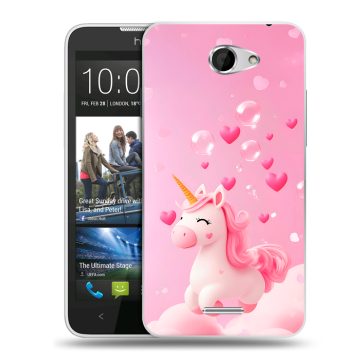 Пластиковый чехол на HTC Desire 516 с принтом Единорог