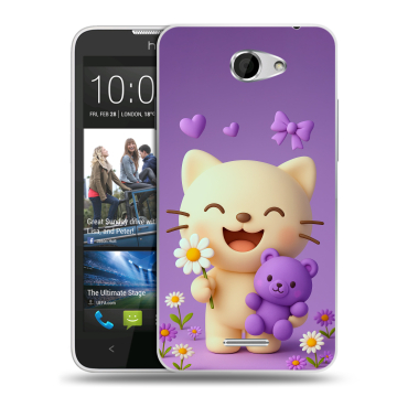 Пластиковый чехол на HTC Desire 516 с принтом для девочек