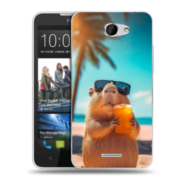 Пластиковый чехол на HTC Desire 516 с принтом Капибара