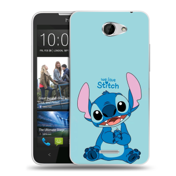 Пластиковый чехол на HTC Desire 516 с принтом Лило и Стич
