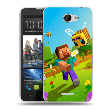 Пластиковый чехол на HTC Desire 516 с принтом Майнкрафт Minecraft
