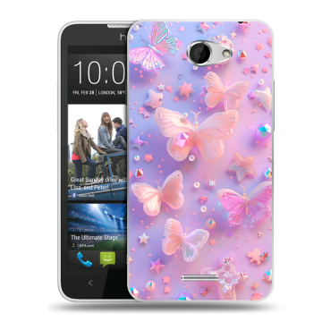 Пластиковый чехол на HTC Desire 516 с принтом Бабочки
