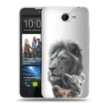 Пластиковый чехол на HTC Desire 516 с принтом Львы Пластиковый чехол на HTC Desire 516 с принтом Львы