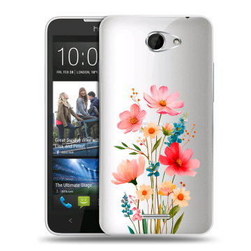 Пластиковый чехол на HTC Desire 516 с принтом Цветы Пластиковый чехол на HTC Desire 516 с принтом Цветы