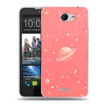 Пластиковый чехол на HTC Desire 516 с принтом Розовый космос Пластиковый чехол на HTC Desire 516 с принтом Розовый космос